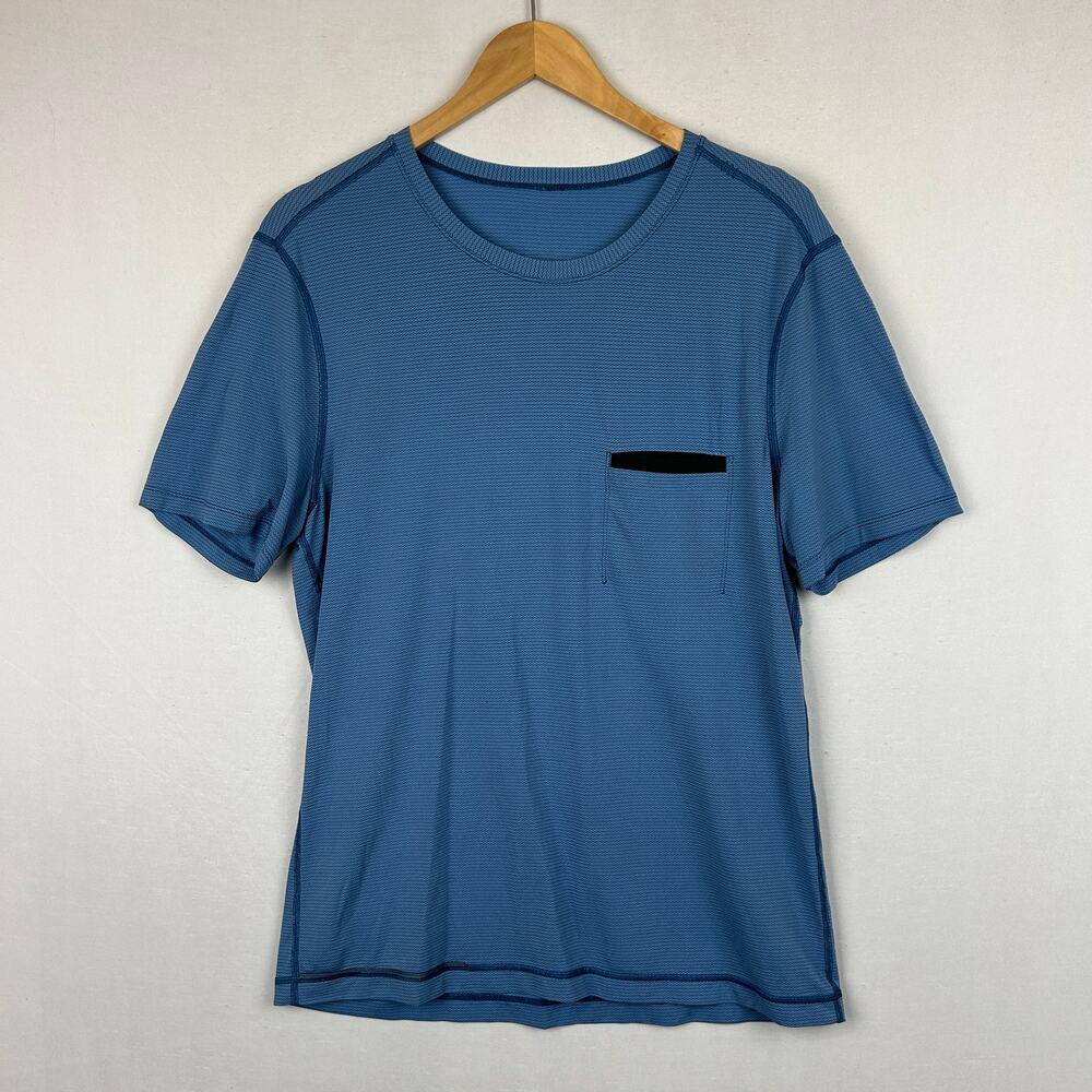 Lululemon Men's R.A.D. Run All Day Short Sleeve Shirt Heathered Blue Size M